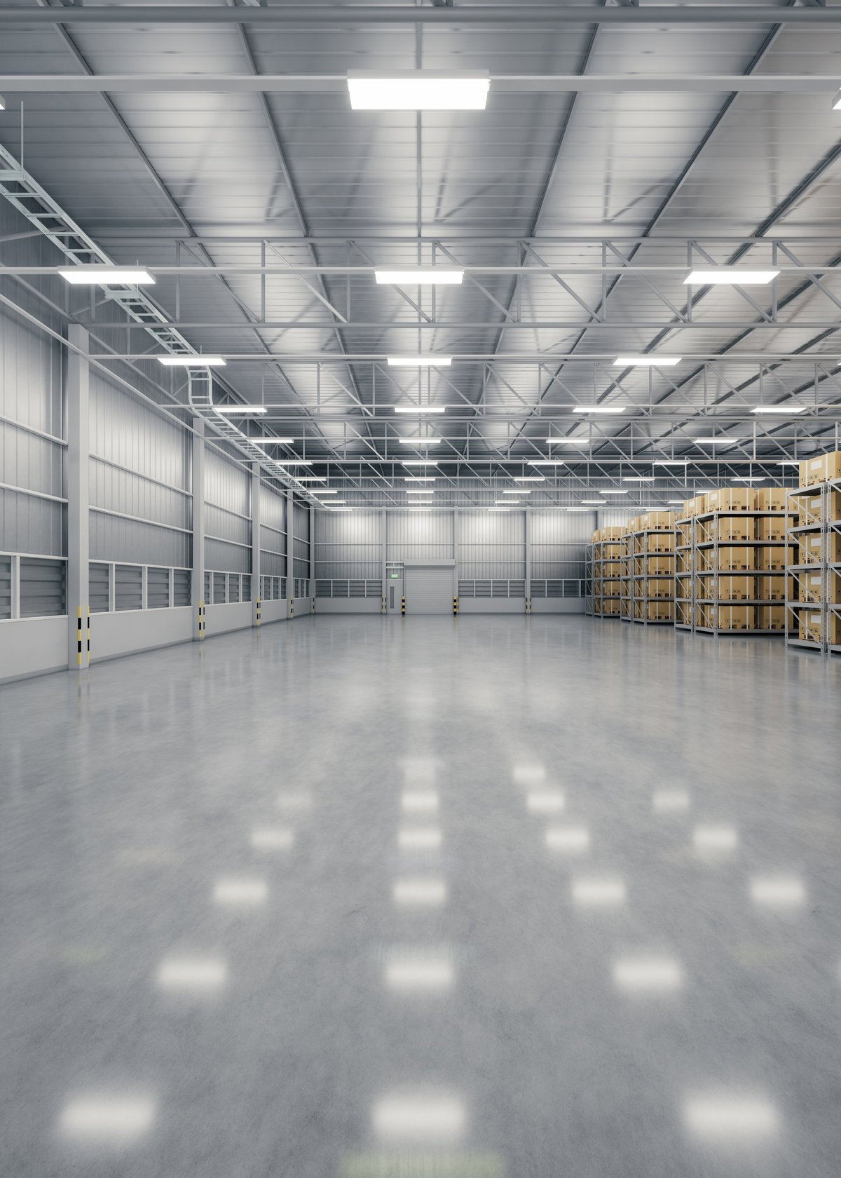 Clean organized warehouse industrial facility